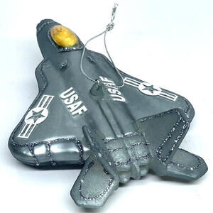 US Air Force Jet Glass Christmas Ornament Kurt Adler‎